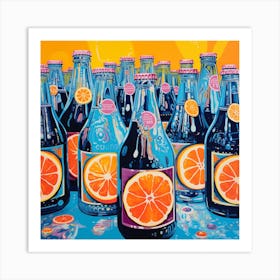 Oranges In Bottles Art Print