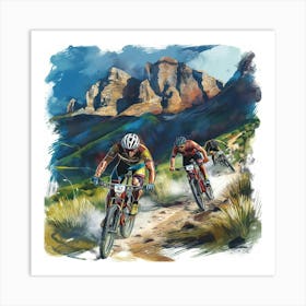 Mountain Bikers Art Print