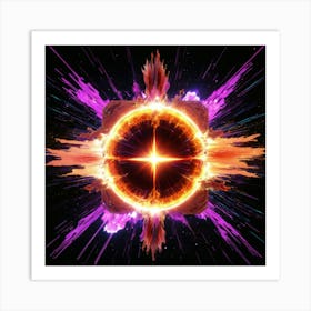 Plasma Explosion Glitch Art 2 Art Print