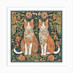 William Morris Inspired Cats Collection Art Print (1) 1 Art Print