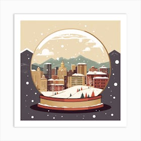 Denver Colorado Snowglobe Art Print