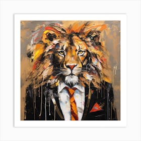 Lion In A Suit Art Print