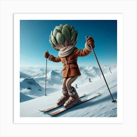 Artichoke Skier Art Print