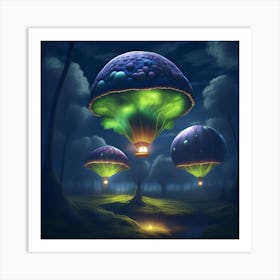 Mushroom Hot Air Balloons Art Print