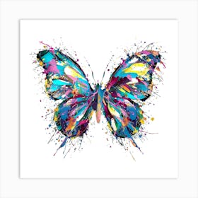 Butterfly Splash Art Painting Art Print