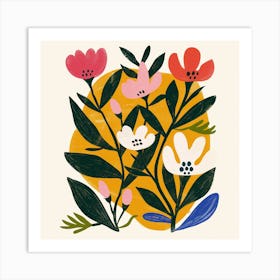 Flowers And Leaves 22 Art Print