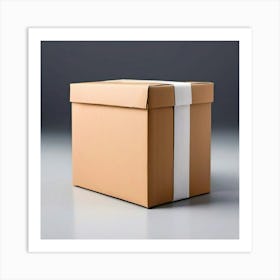 Mock Up Blank Box Parcel Cardboard Customizable Template Unprinted Clean Simple Minimalis (28) Art Print