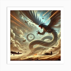 A Dynamic Scene Showing Zephyra The Colossal Sky Converted Art Print