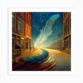 Feather In The Wind Art Print
