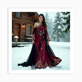 Russian Woman In Winter Art Print