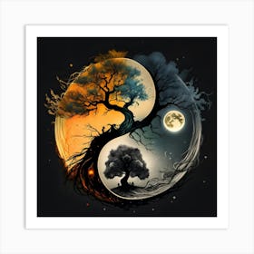 Yin Yang Tree 1 Art Print