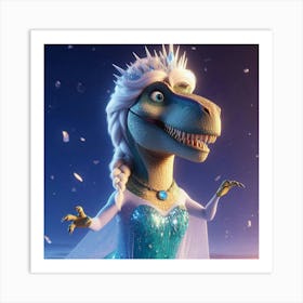 Elsa T-Rex Art Print