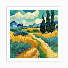 Default A Wheatfield With Cypresses Vincent Van Gogh Art 0 Art Print