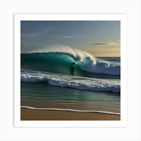 Surfer Riding A Wave Art Print