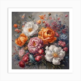 Peonies In A Vase Art Print