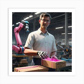 Man In A Factory Art Print