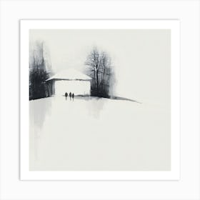 House In The Snow Art Print