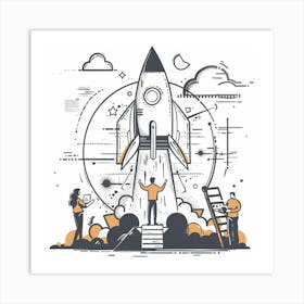 Rocket Launch 7 Art Print