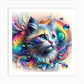 Creative Feline Cat Artwork 72 Art Print