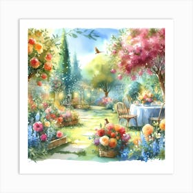 Watercolor Garden Art Print