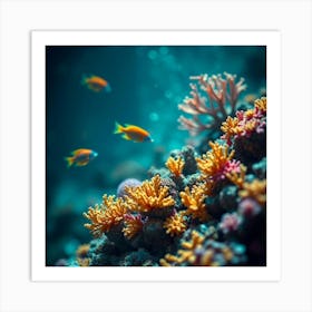 Coral Reef With Fishes 3 Art Print