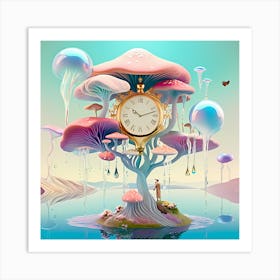 Mushroom Clock Art Print