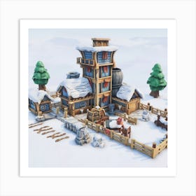 A Snow Village 10 Art Print