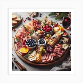 Christmas Food Platter Art Print