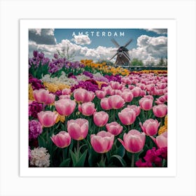 Flower Garden Amsterdam Pink (3) Art Print