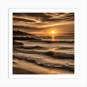 Sunset At The Beach 376 Art Print