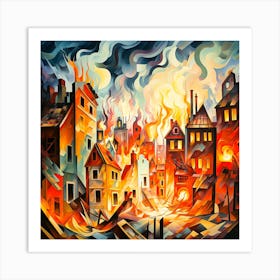 After the air-raid 4 Art Print