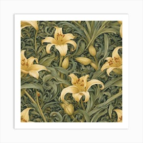 Golden Lily William Morris 2 Art Print