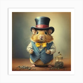 Hamster In Top Hat 3 Art Print