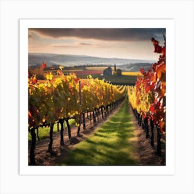 Vineyards In Autumn 2 Art Print