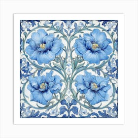 Blue Flowers Art Art Print