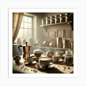 Serene Coffee Moments Art Print