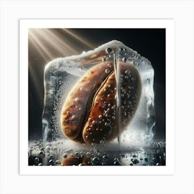 Coffee Bean In Ice Cube Art Print