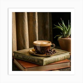 Coffee And Books 1 Art Print