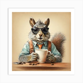 Squirrel In Sunglasses 4 Art Print