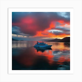 Sunset On A Boat 9 Art Print