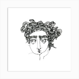 Black And White Medusa Art Print