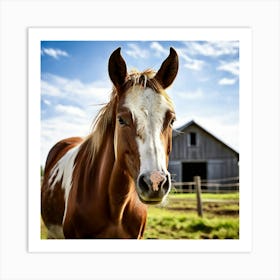 Head Horse Rural Farm Goat Nature Field Mammal Pony Animal Grass Cow Equestrian Pasture (4) Art Print