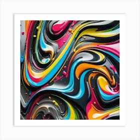 Graffiti color swirls  Art Print