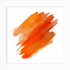 Orange Watercolor Brush Stroke 1 Art Print