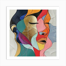 Abstract Woman'S Face 5 - colorful cubism, cubism, cubist art,    abstract art, abstract painting  city wall art, colorful wall art, home decor, minimal art, modern wall art, wall art, wall decoration, wall print colourful wall art, decor wall art, digital art, digital art download, interior wall art, downloadable art, eclectic wall, fantasy wall art, home decoration, home decor wall, printable art, printable wall art, wall art prints, artistic expression, contemporary, modern art print Art Print