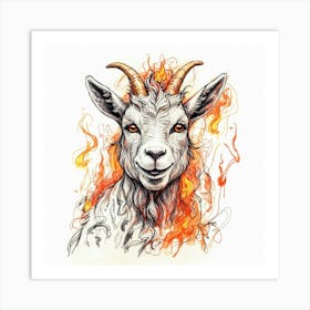 Goat On Fire 32 Art Print