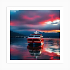 Sunset On A Boat 23 Art Print