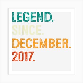 Legend Since December 2017 5th Birthday Gift 5 Years Old Boy Art Print