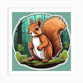 Squirrel In The Woods 23 Art Print