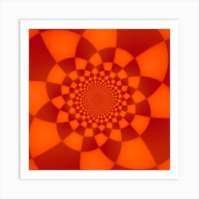 Fractal Artwork Abstract Background Orange Art Print